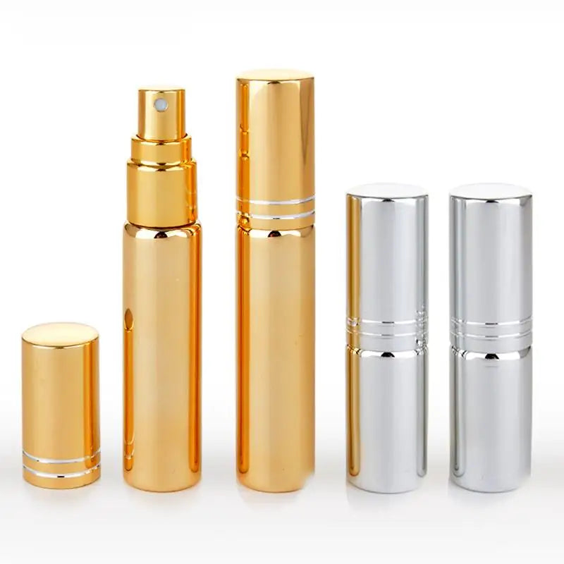 MUB Wholesale 10ml Electroplated UV Glass Aluminum Perfume Replenishing Dispenser Spray Bottle with Full Cover