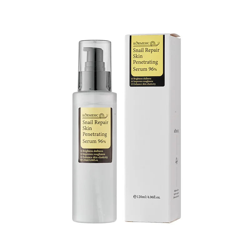 KORMESIC Private Label Snail Face Repairing Serum 120ml Hydrating Serum for Face With Snail Secretion Filtrate Serum