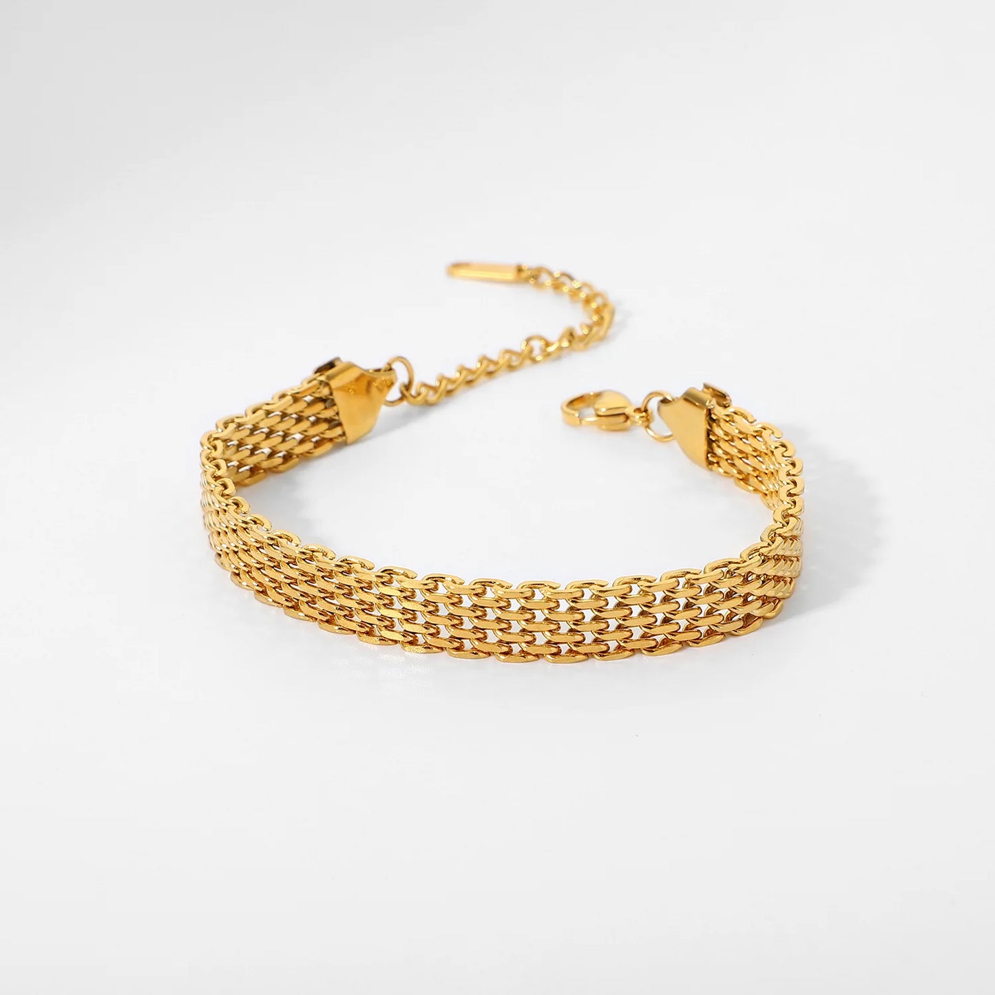Stainless Steel Cuban Chain Bracelet 18K Gold Electroplated Titanium Steel Bracelet Bracelet for Women