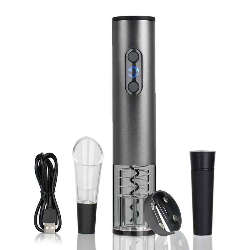 Trending Products 2024 New Arrivals USB Rechargeable Electric Wine Opener Set Vacuum Pump for Home and Kitchen