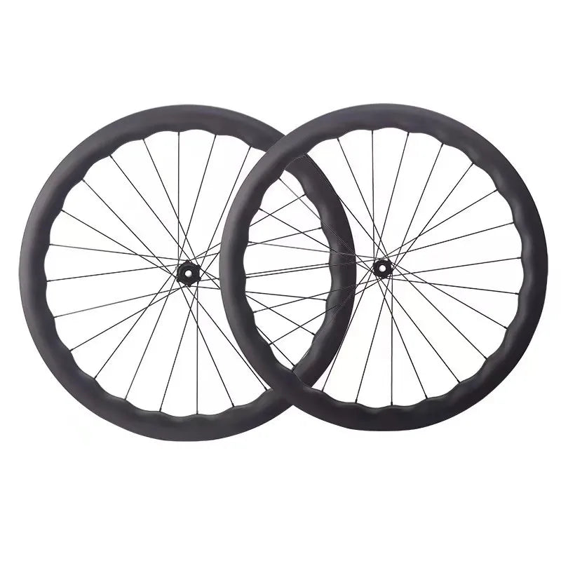 RUJIXU 4550 Matte Carbon Fiber UD Tubular Road Racing Bike Wheels Excellent Performance Center Lock Hub Disc Brake Wheelset