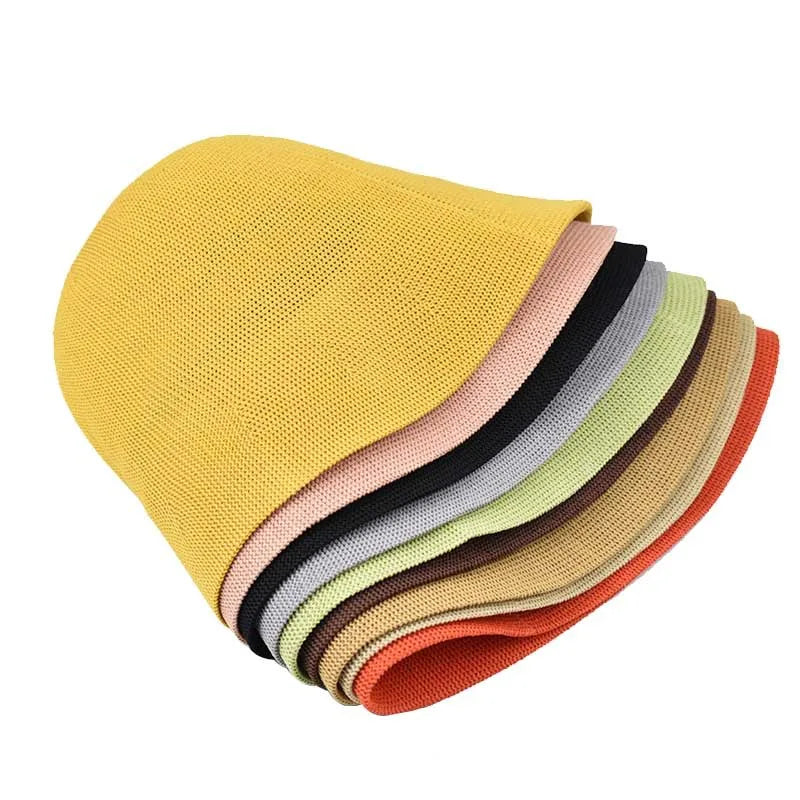 2024 NEW Spring Summun Breathable Knitted Bucket Cap for Women Simple Design Fashion Fisherman's Basin Hat Accessories