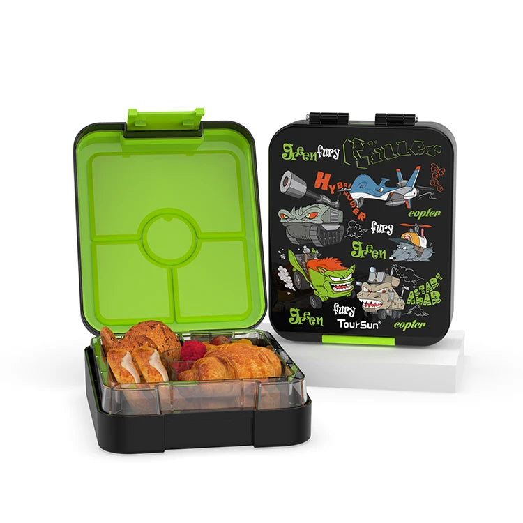 New Design Compartment BPA-Free Plastic Lunch Box Heatable School Food Container for Kids Loncheras Escolares