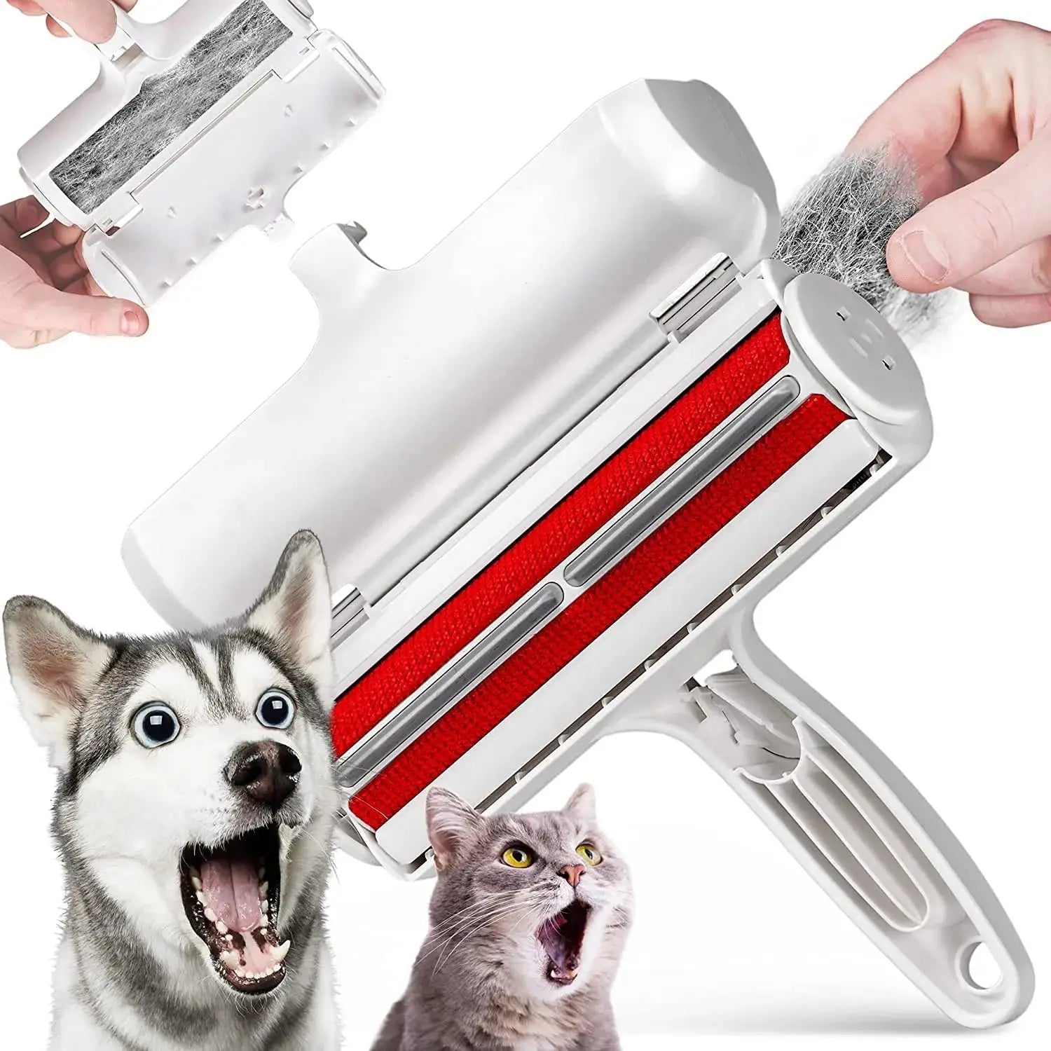 Custom Logo Self Cleaning Chom Reusable Dog Cat Pet Hair Remover Brush Lint Roller Pet Fur Hair Remover for Pets Cleaner Brus