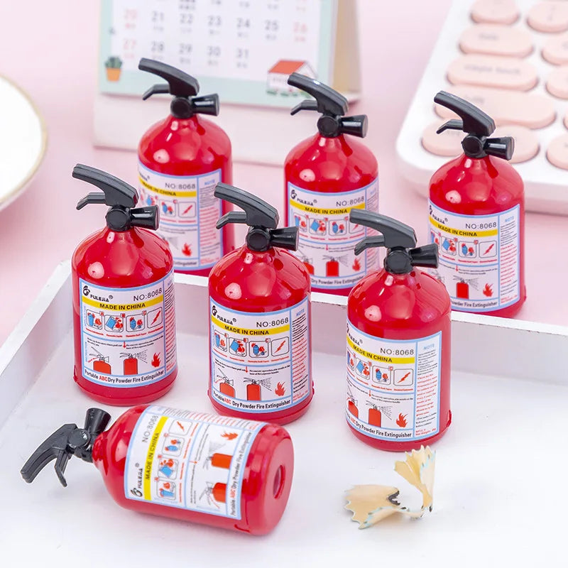Hot Sale Fire Extinguisher Pencil Sharpener Plastic Unique Students Pencil Sharpener for Colored Pencils School Supplies