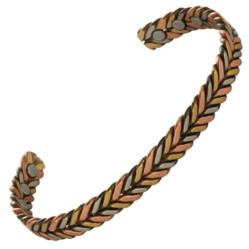 Handmade Ancient Copper Wheat Shape Cuff Bracelets Pure Magnetic Health Therapy Fashion Trendy Bangles  Jewelry