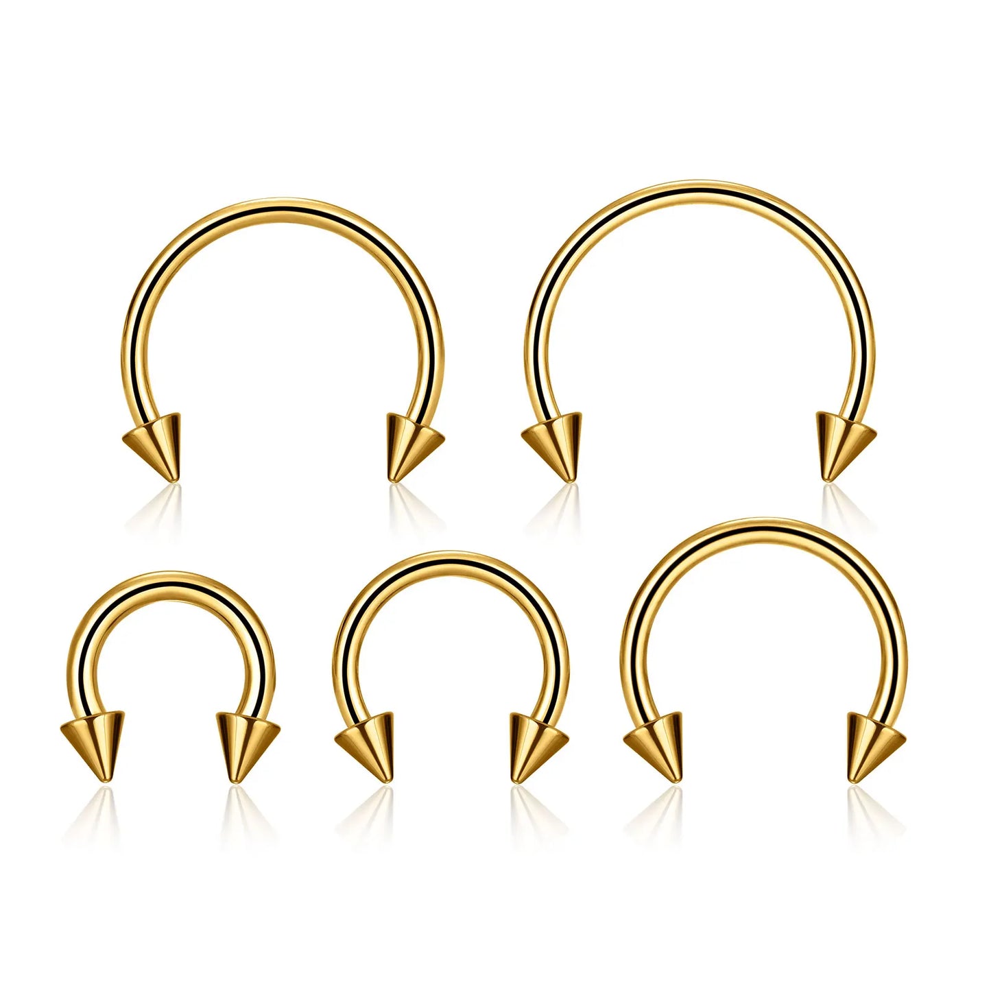 Wholesale ASTM F136 Titanium Daith Spike Horseshoe Septum Ring Nose Rings Helix Earring Cartilage Body Piercing Jewelry
