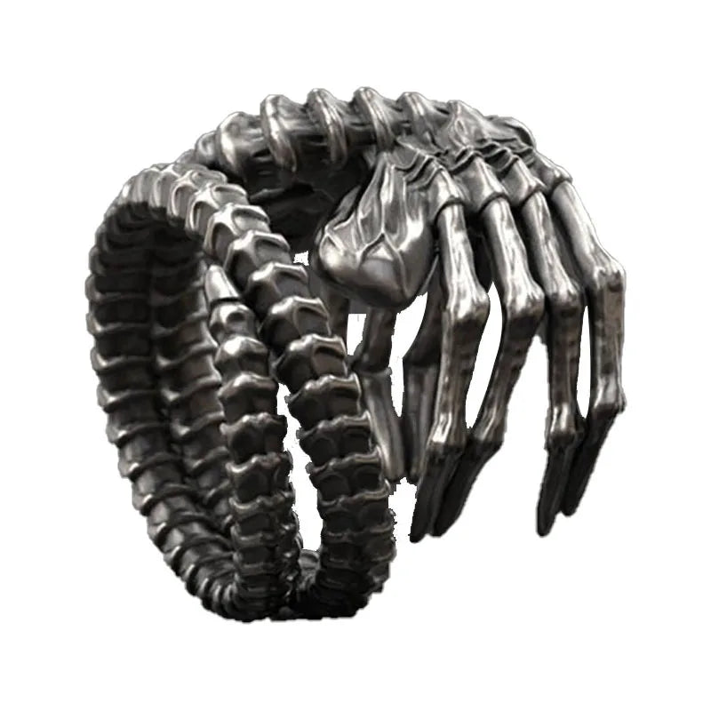 Punk Motorcycle Style Men Rings Accessories Personality Exaggerated Skeleton Hand Chunky Rings Skull Rings