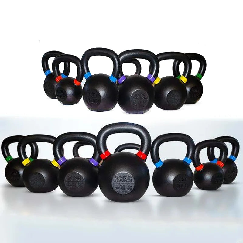 Shandong Minolta Fitness 4kg 16kg 20kg 48kg Engraved KG LB Gym Kettlebell Weight Yoga Fitness Customize Casting Iron Kettle B
