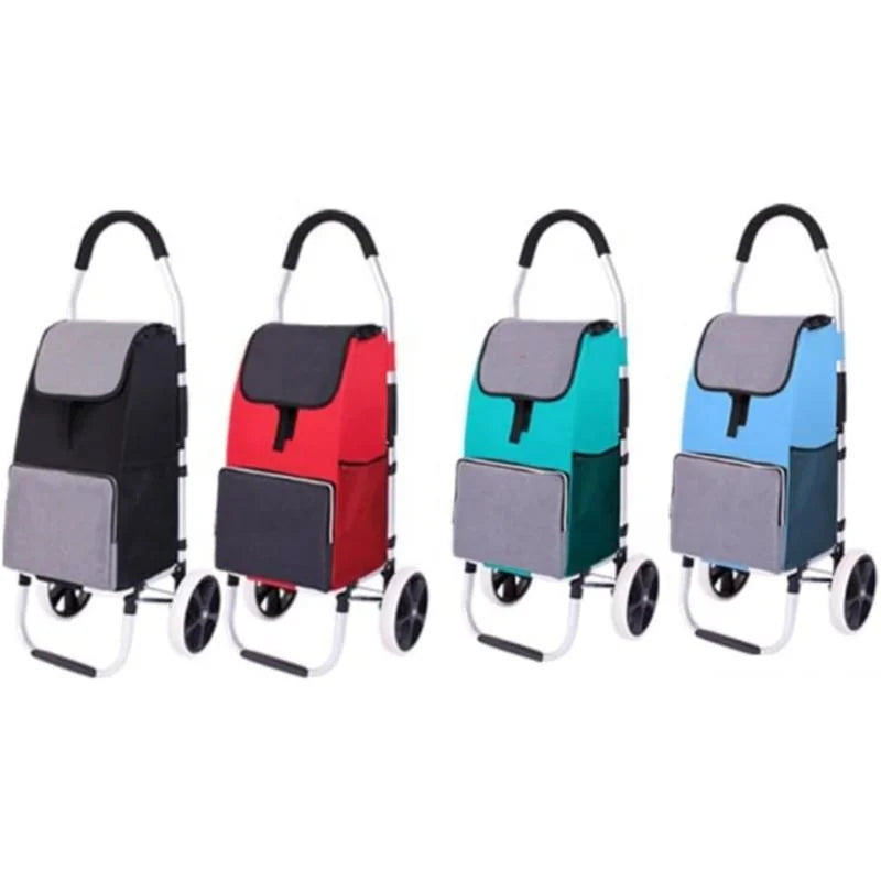 Easy-Taken Aluminum Foldable Shopping Cart with Waterproof Design for Kitchen and Supermarket Use