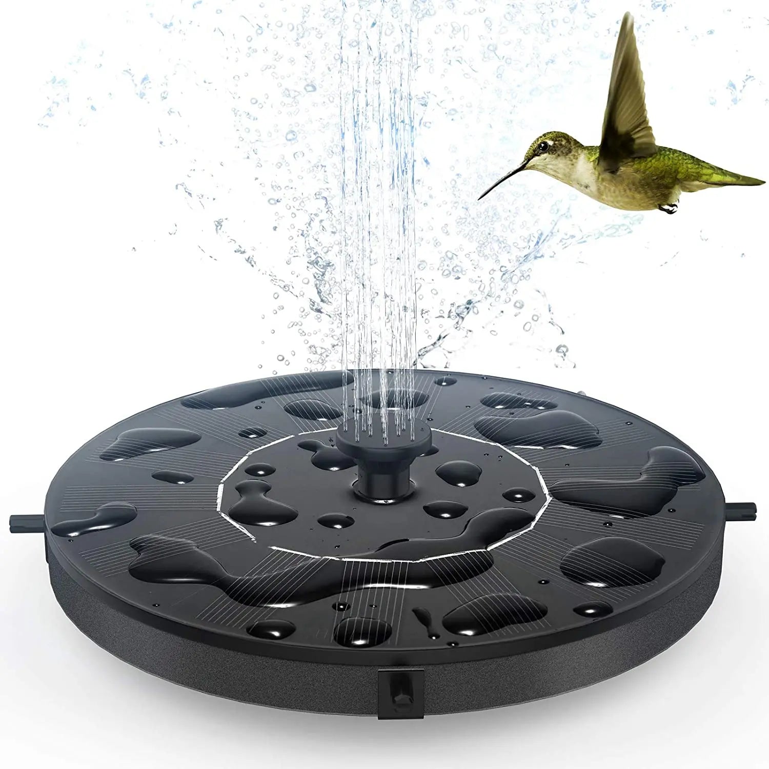 Upgrade Outdoor Garden Ornament Solar Panel Powered Water Bird Bath Fountain Submersible with Beautiful Decorative Effects