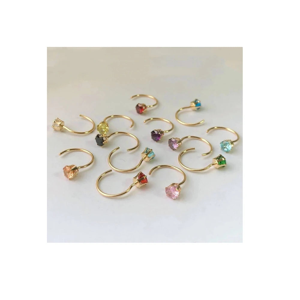 GP Wholesale GLORY PACE GFER005 14K Gold Filled 11mm Arc Zircon Hoop Earrings Hook Jewelry Findings for Women