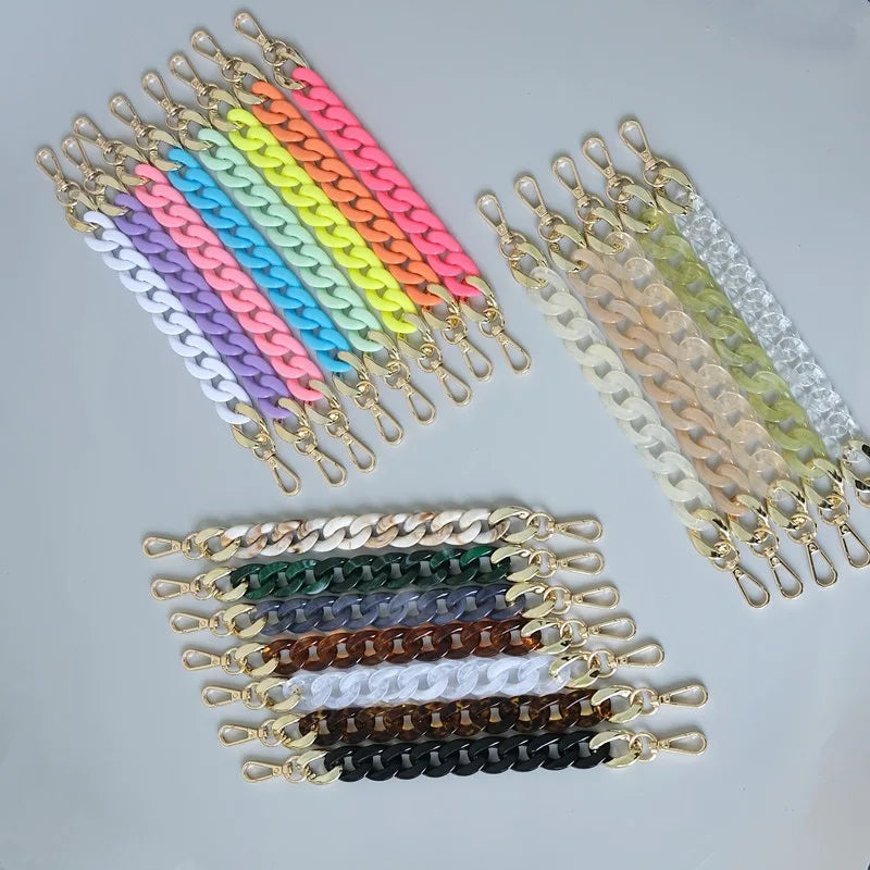 Meetee B-C183 Color Fishbone Acrylic Mobile Phone Short Chain Vintage Handbag Removable Bag Decoration Chain