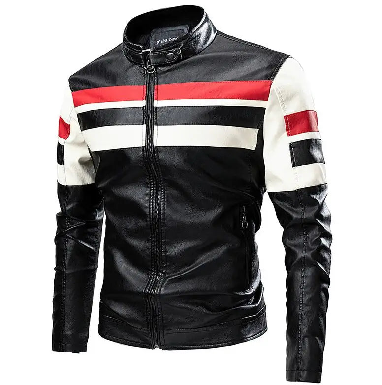 Custom Logo Men Winter Designer Outdoor Jackets Fashion Coat Locomotive Motorcycle Black Leather Jacket