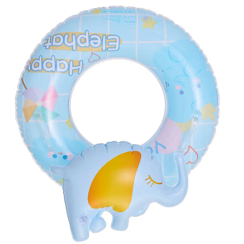 New Design 3D Elephant Inflatable Seat Float with Handles 3D Elephant Swim Ring for Kids