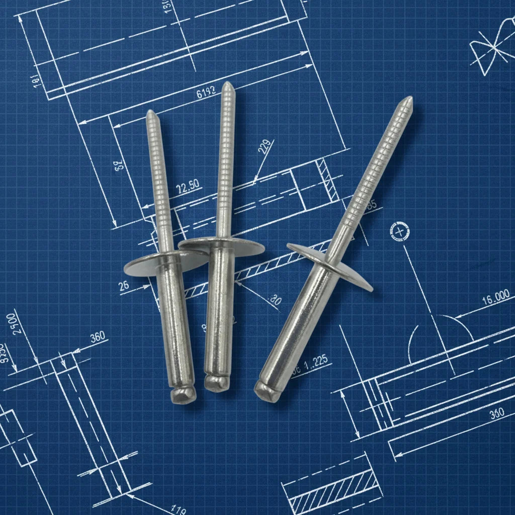 304 Blind Rivet Ast Open Type Blind Rivet with Large Flange Head Blind Rivets Stainless Steel for Industry Wide Head Rivets