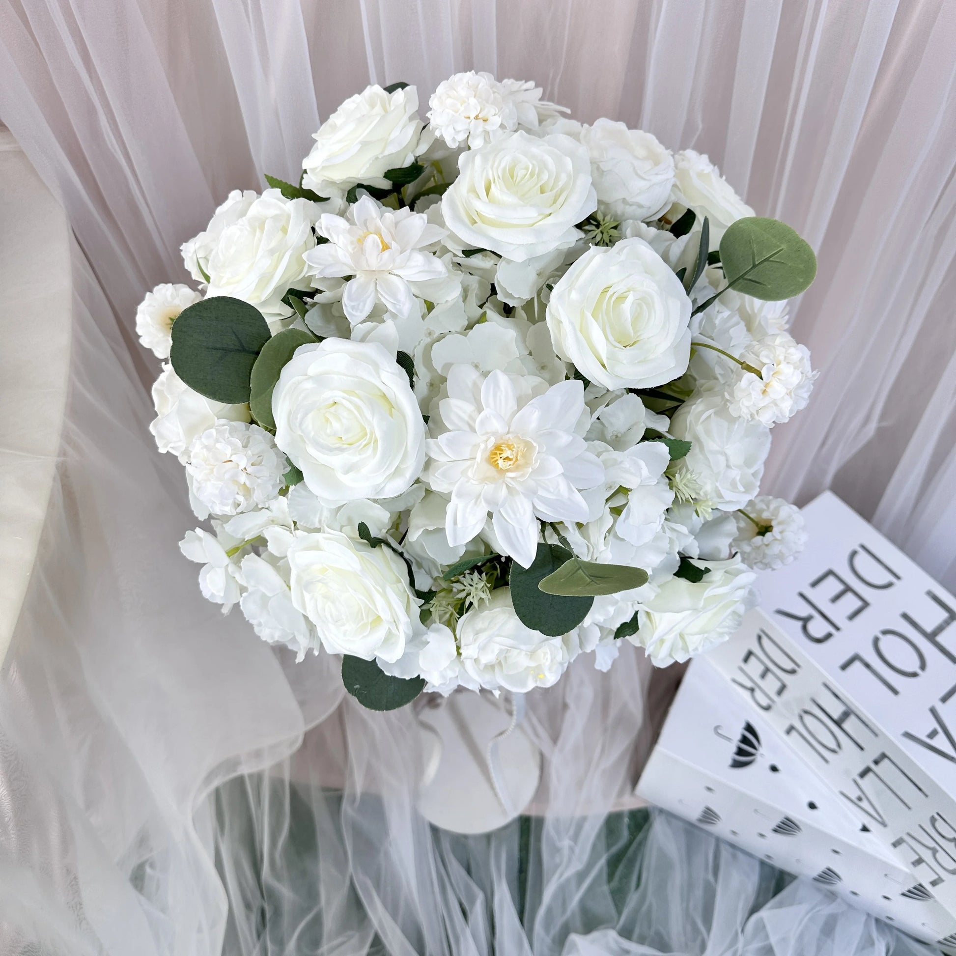 With Wholesale New Trends MYHQ26 Flower Ball Q7  Wedding Artificial Silk White Flower Balls