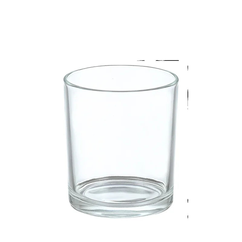 10oz Frosted Clear Glass Candle Jar with Luxury Colored Lid Empty Vessel for Bulk Christmas Candle Making