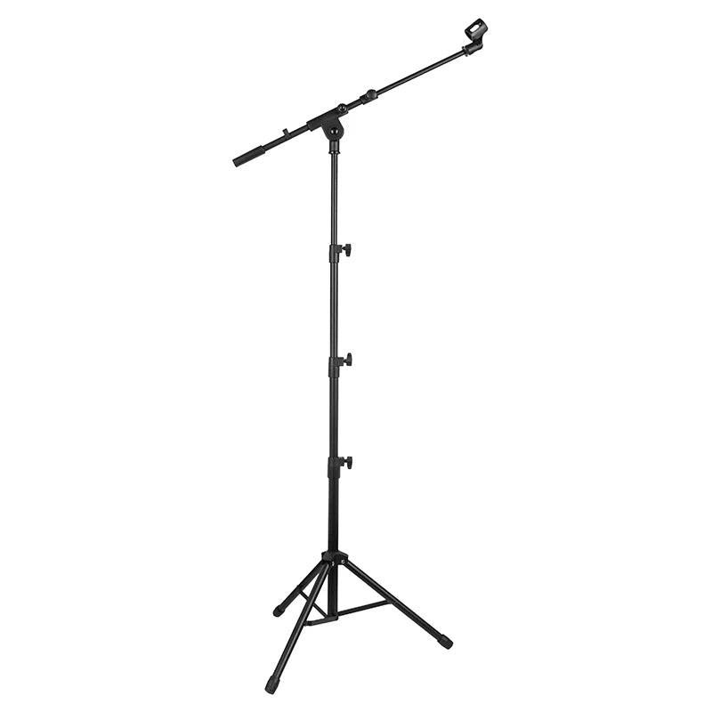 Professional Foldable Floor Tripod Base Adjustable Metal Microphone Stand for Radio Broadcasting Studio