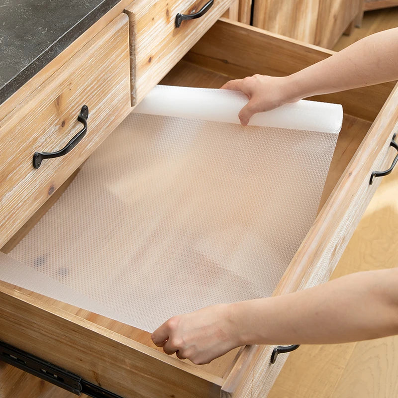 SHIMOYAMA Transparent Cabinet Closet Drawer Waterproof and Anti-slip Oil-proof Drawer Pad for Table Drawer Shoe Cabinet