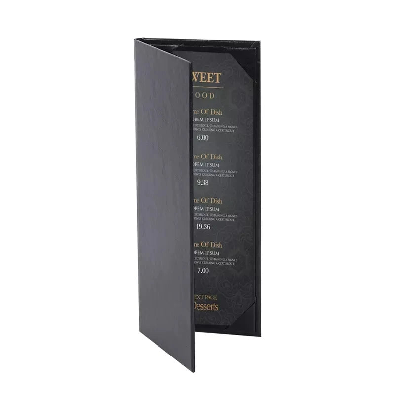Leather Menu Holder Water Proof Dinner Menu Cover Holder for Restaurant Hotel Bar Cocktails Menu Covers 4.25 X 11 Inches 2 Vi