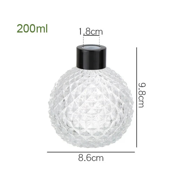 Luxury Large Clear Reed Diffuser Bottle with Fibre Sticks Cork Sealing Screen Printing