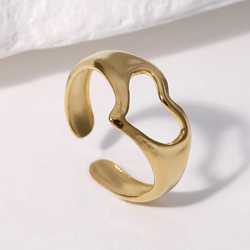 Beimai OEM Ring Manufacturer Wholesale Love-shaped Stainless Steel Non-fading Simple Ring