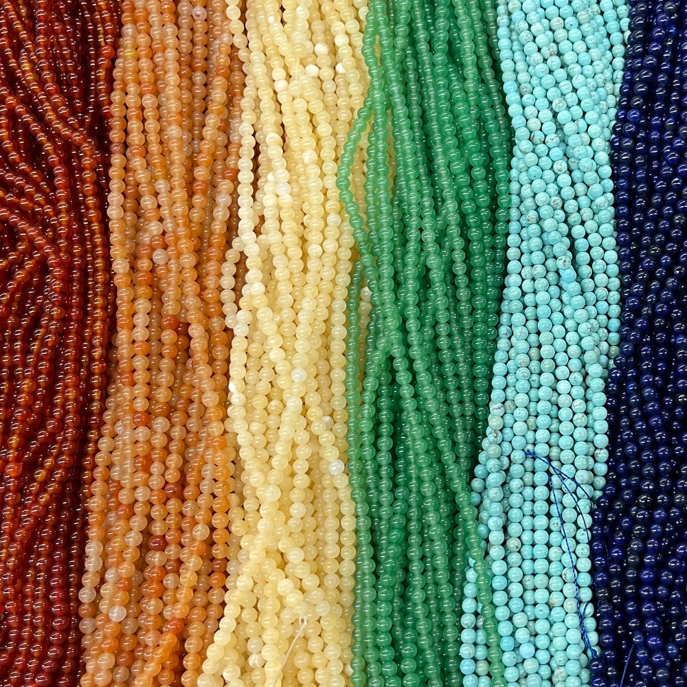 7 Chakra Stone Round Gemstone Beads Natural Stone Loose Beads Nature Healing Stones Bulk Beads
