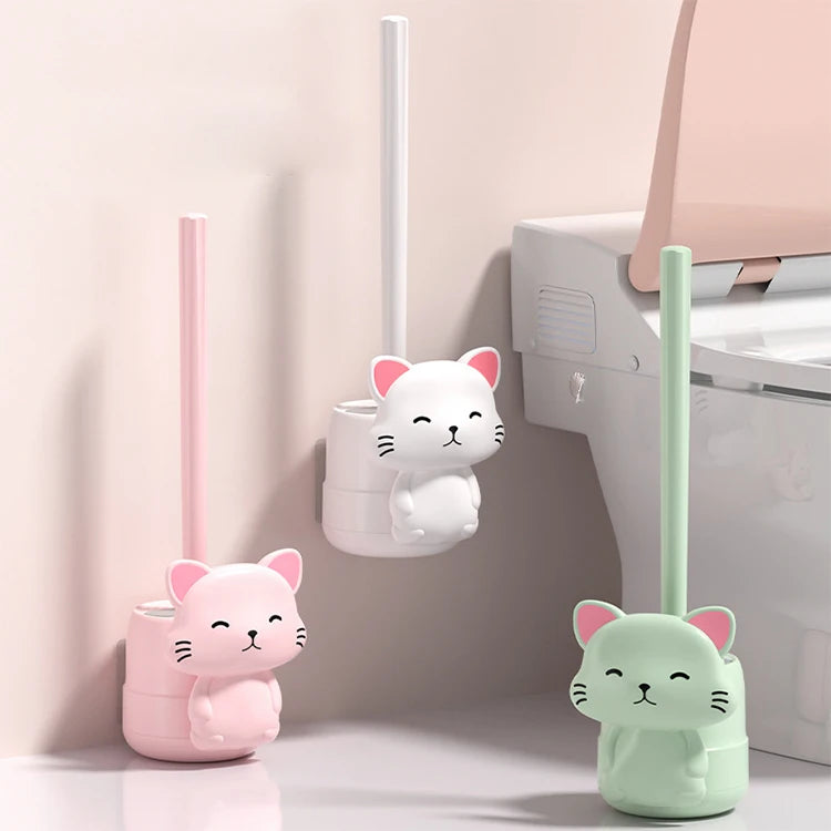 Best Selling TPR Flexible Toilet Brush Holder Set Eco-Friendly No Dead Corners Clean Toilet Scrubber for Bathroom