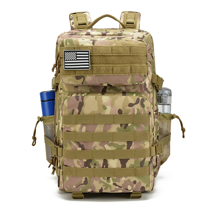 Wholesale High Quality Oxford Outdoor Waterproof Hiking Survival Bag Black Tactical Backpack