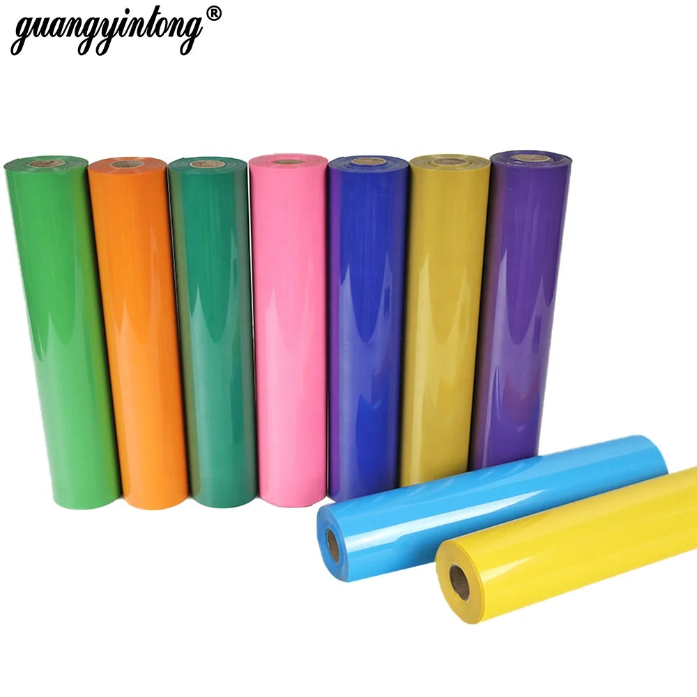 Guangyintong High-Temperature PVC-K Gravure Printed Heat Transfer HTV Film Glossy Foil for Clothing