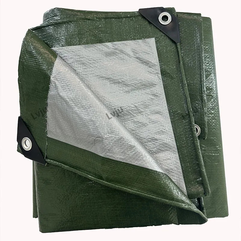 LVJU 12ft X16ft 4x6m PE Tarpaulin Waterproof Ground Camping Sheet Tent Heavy Duty Large Poly Tarp Canvas Sheet