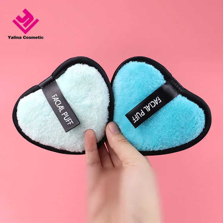 Washable Reusable Cosmetic Face Makeup Remover Heart Shape for Face Cleaning Sponge