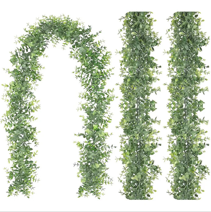 Artificial Greenery Eucalyptus Wreath Vine 1.8 m Eucalyptus Wall Hanging Decorative Plants