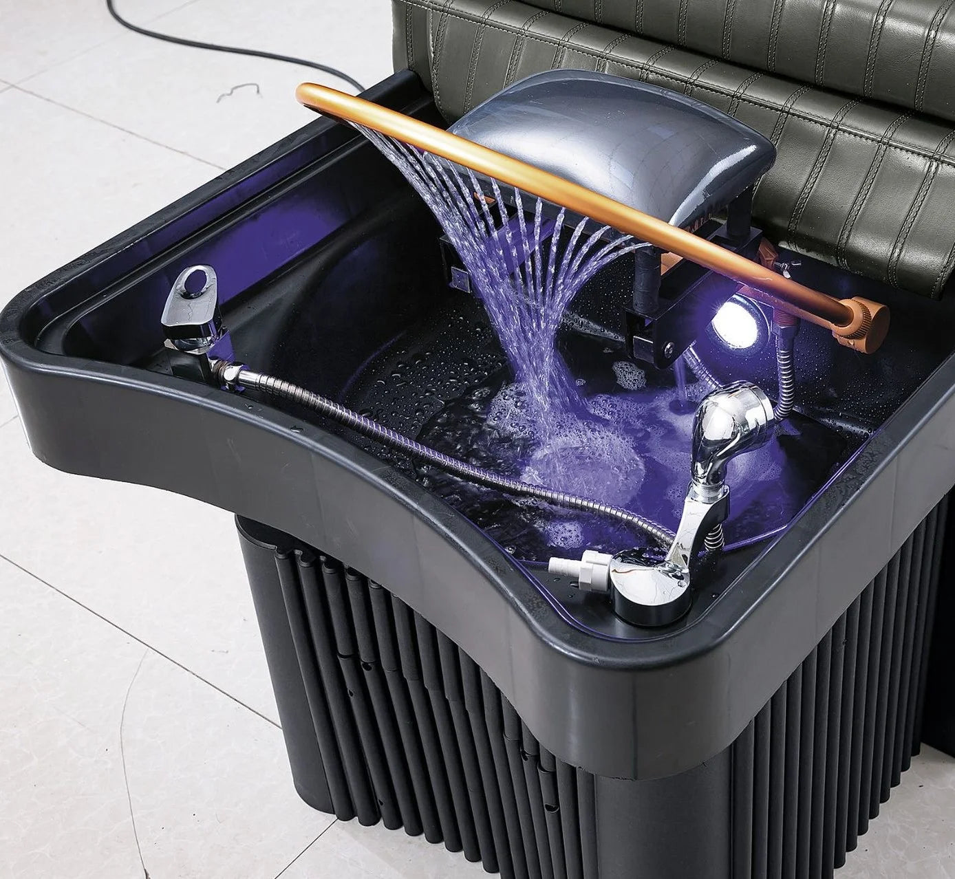 Modern Design Tilting Sink Salon Chair for Hairdressing Barber Unit Backwash Use with Shampoo Back Hair Function