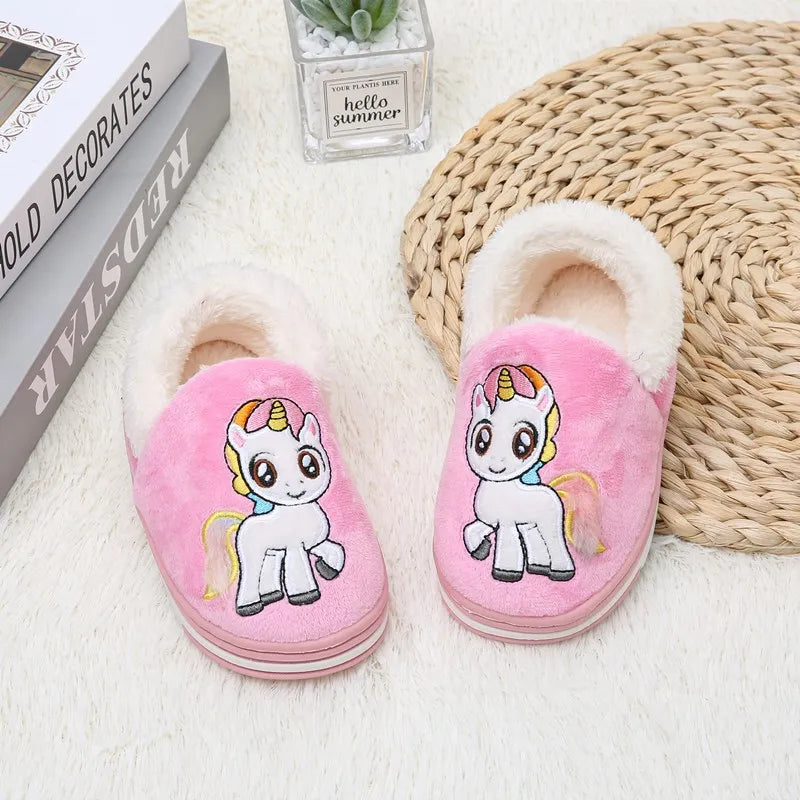 Manufacturers New Winter Warm Cotton slippers Children's Indoor Cartoon Plush Shoes
