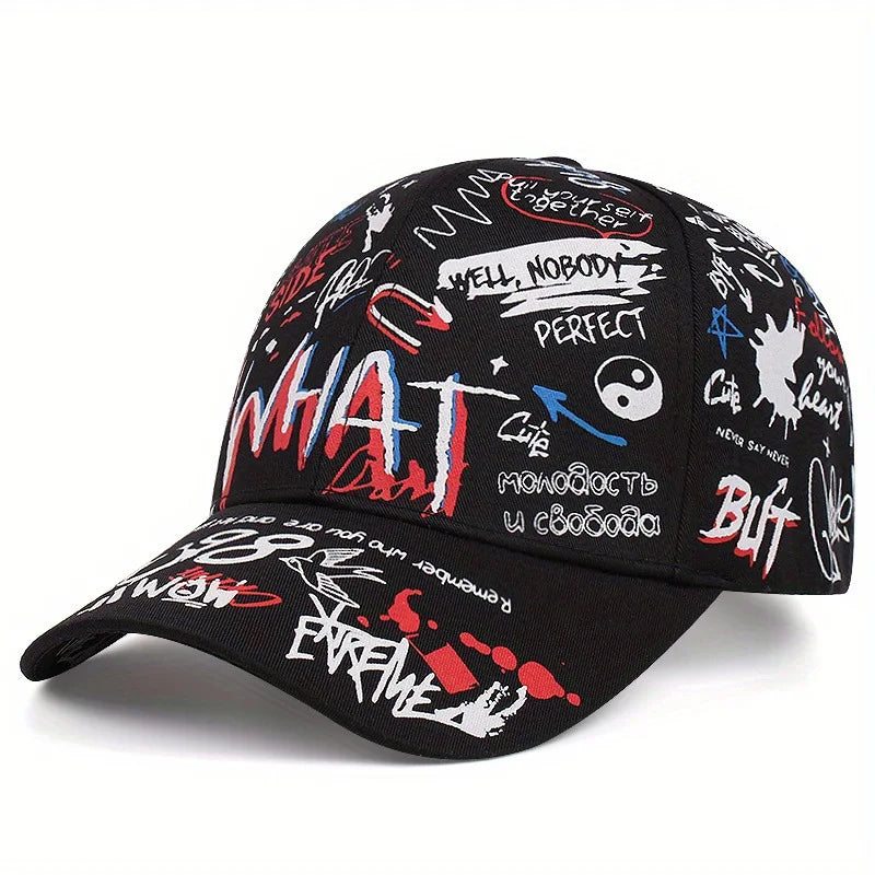 Cartoon Graffiti Women's Baseball Hat Hand Painted Hip Hop Street Style Custom Logo Trendy for Men