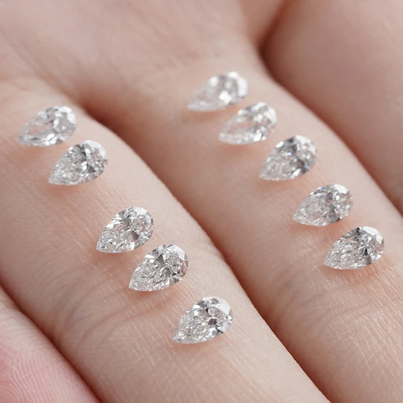 Top Quality Pear Cut HPHT Diamond VVS Small Size Lab Grown Loose Diamond for Jewelry