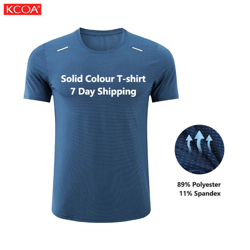 High Quality Fitness Wear Running Short Sleeve Gym T Shirt Quick Dry Breathable Polyester T Shirt