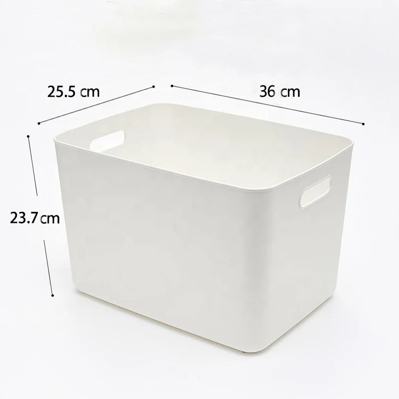 Injection-Molded Eco-Friendly PET Plastic White Rectangle-Shaped Modern Multifunctional Storage Basket Shoes Box Home Decor 1