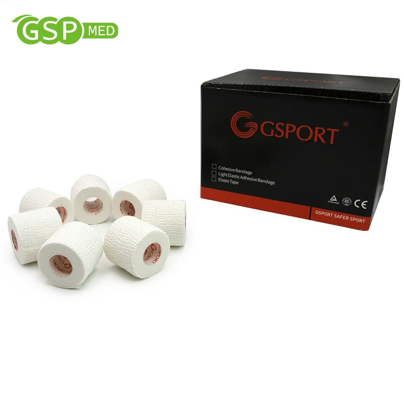 Breathable Cotton Elastic Adhesive Bandage Tape White Color EAB Tape Hand Tear Light Stretch Sports Tape
