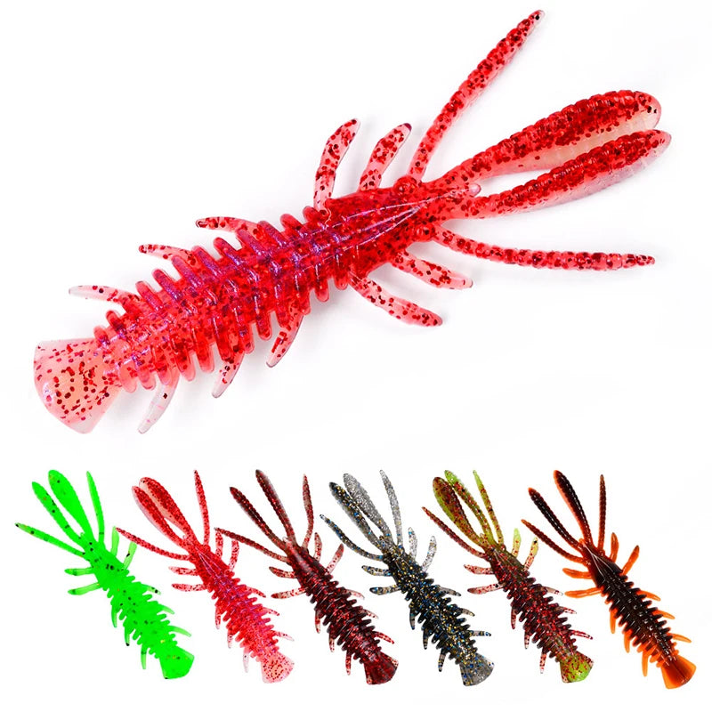 WEIHE 2.3g 6.5cm 6 Colors Artificial Soft Fishing Lure Lobster Shrimp Lure for Freshwater and Saltwater Floating Sinking Styl