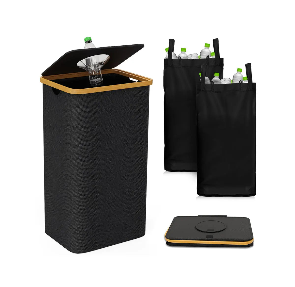 Wholesale Foldable Laundry Baskets Trash Can 100L Bottle Basket Empty Beverage Bottles Collection Containers Waste Baskets