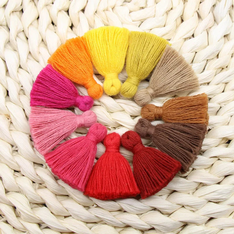 Factory Wholesale 3cm Small Tassel Pure Cotton Tassel  30 Colors in Stock Tassel Keychain Tassel Fringe