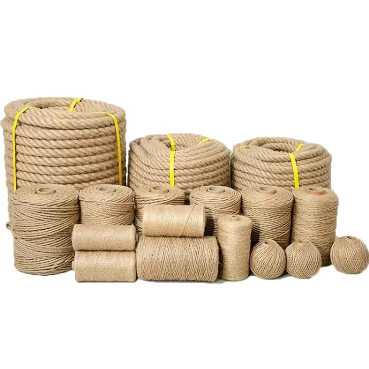 Factory Supply 400g Spool 3mm Twisted 3-Ply Jute Yarn Cord Gardening and Crafts Packaging Ropes 3mm Twisted Jute Garden Twine