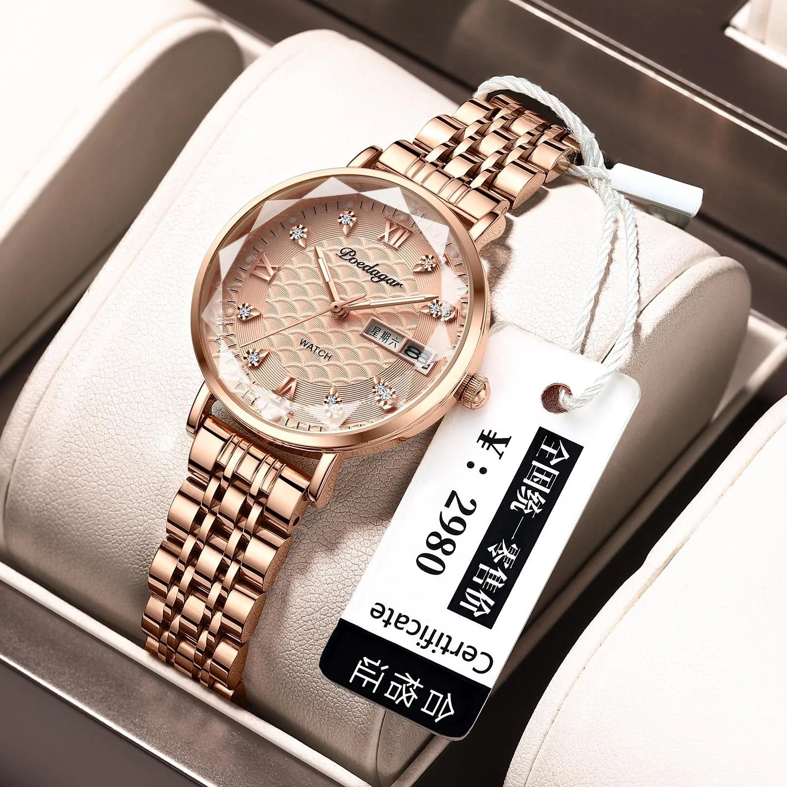 QUARTZ WATCH Waterproof Luminous Women's Watch Female Student Calendar Ultra-thin Quartz Shake Tone AliExpress-Piece of Daif