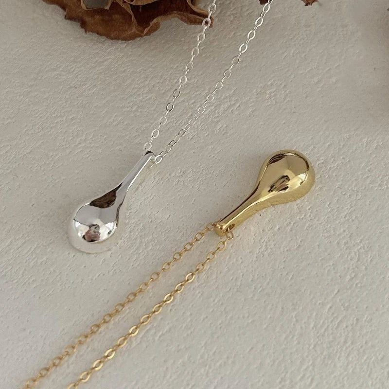 Wholesale Water Drop Pendant Necklace 925 Sterling Silver Simple Necklace for Women