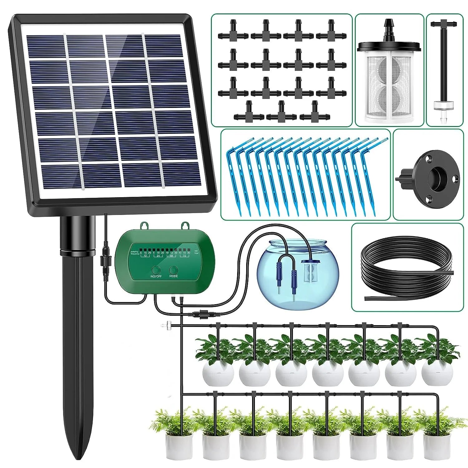 Solar Drip Irrigation Kit Balcony Automatic Watering System for Indoor Plants Water Dripping Garden Wifi Irrigation System Ki