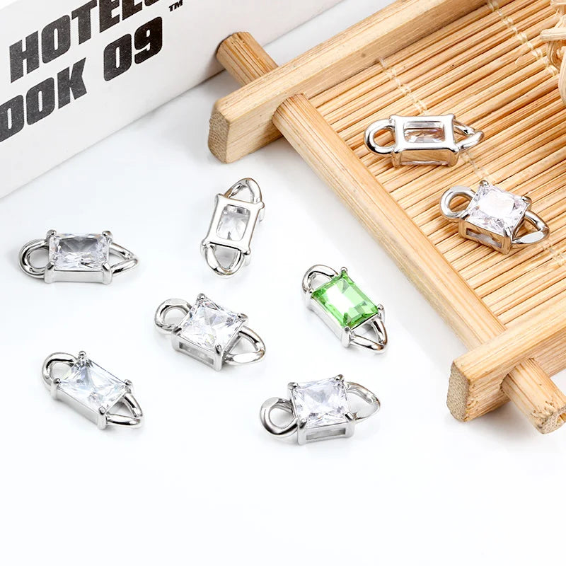 Hot Sale Shiny Zircon for DIY Bracelets and Necklace Exquisite Design 2 Size Stainless Steel Material for Jewelry Making