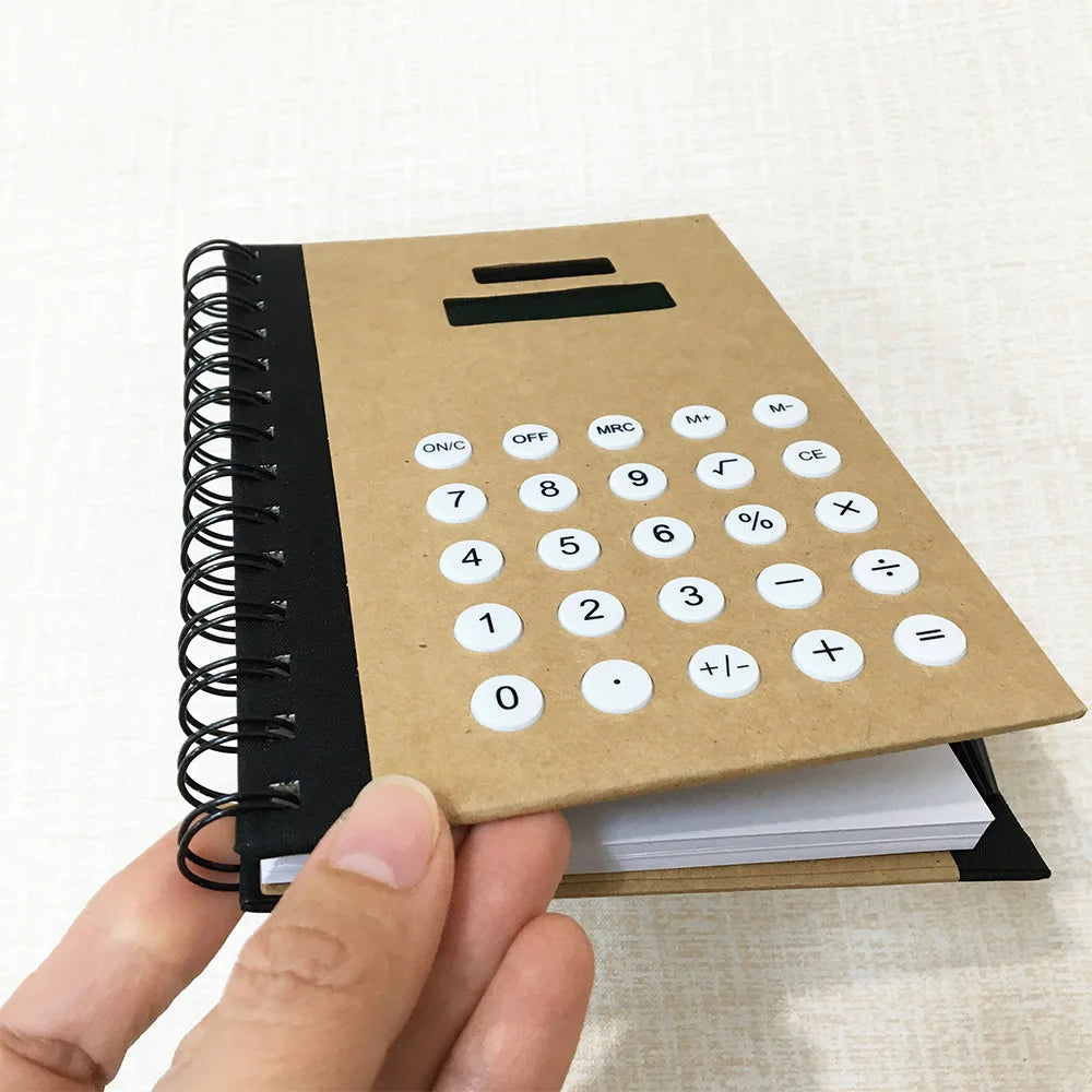 Cheap Bulk Custom Printing A6 Spiral Notebooks Kraft Hardcover Eco-friendly Creative Stationery Paper Output Calculator 8-Dig